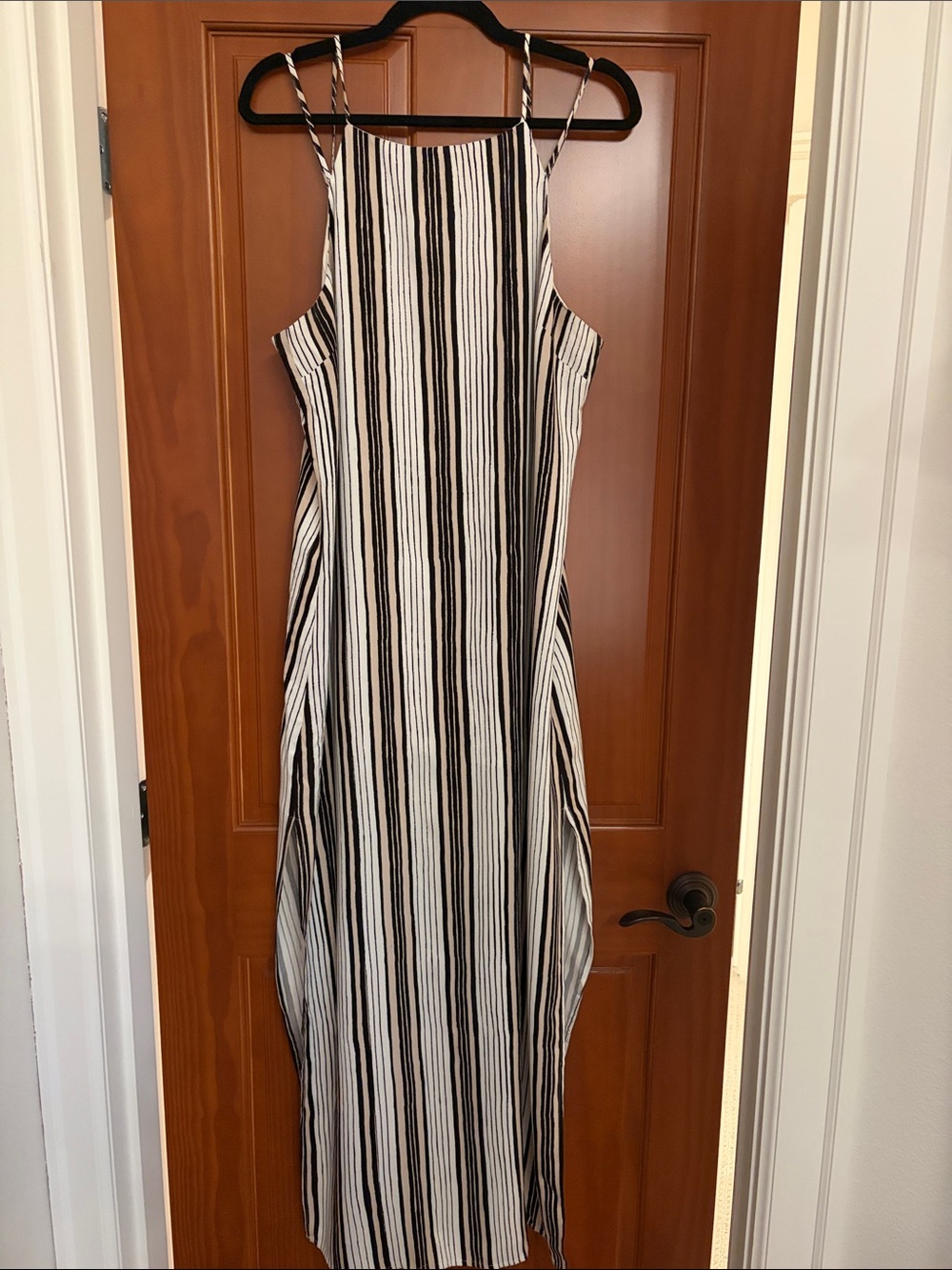 cupcakes & cashmere Black and White Striped Maxi Dress